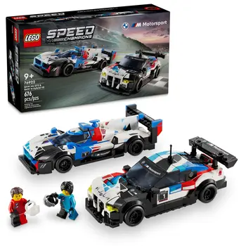 LEGO Speed Champions BMW M4 GT3 & BMW M Hybrid V8 Race Cars BMW Toy with 2 Buildable Models, 2 Driver Minifigures, Car Toy 76922