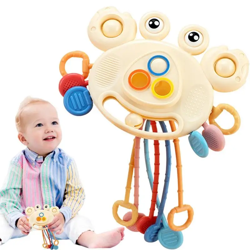 

Montessori Pull String Toys Silicone Sensory Travel Toy Fine Motor Skills Interactive Developmental Toy Birthday Gifts For