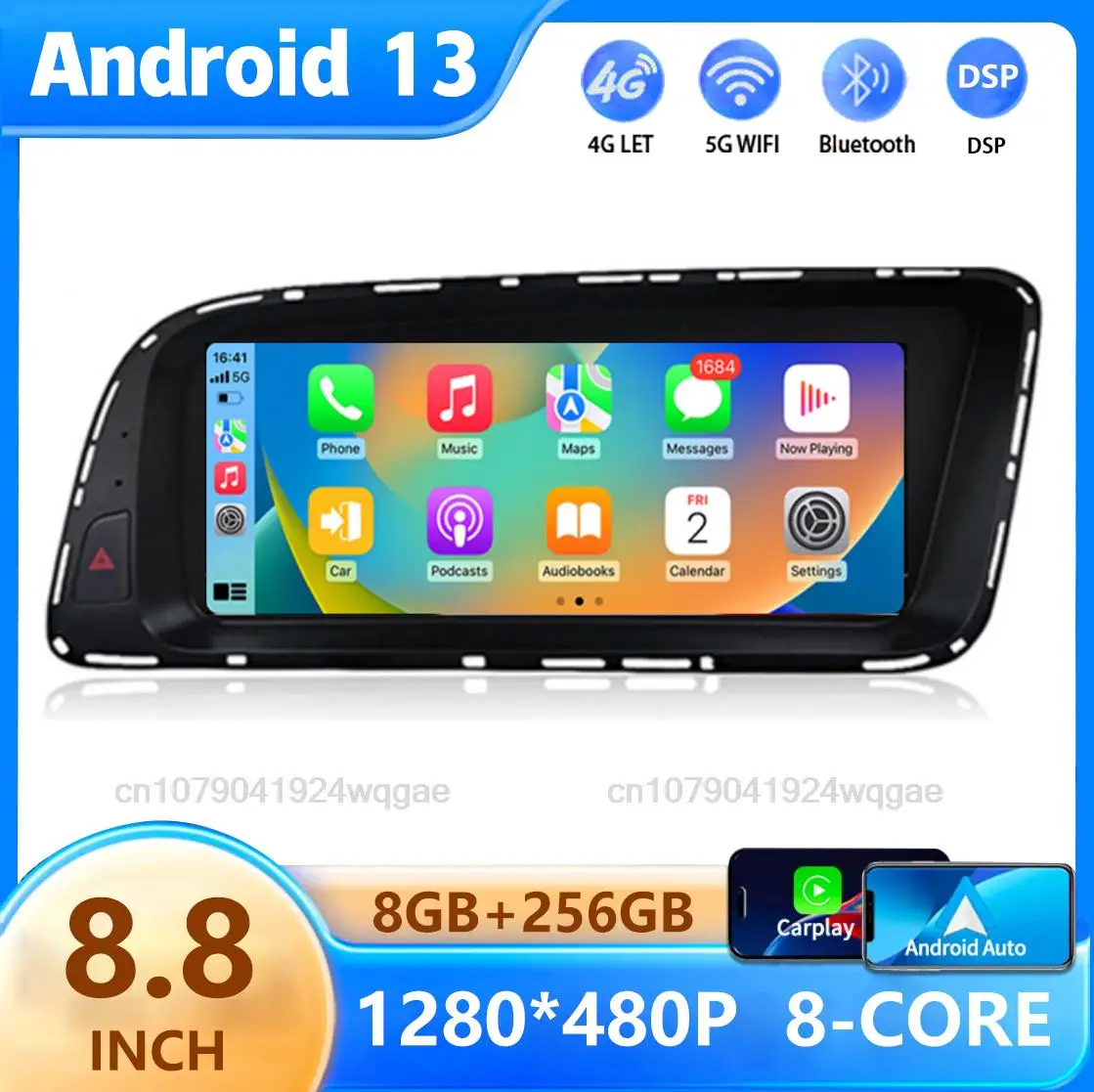 

8.8" Android 13 Carplay Auto 360 Camera For Audi Q5 2009 2010 2011 -2017 RHD GPS Navi Car Radio Multimedia Player Stereo WIFI+4G