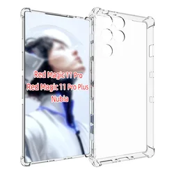 Enhanced Air Cushion Shockproof Clear Silicone TPU Back Cover Case for RedMagic 11 Pro Plus (Clear Airbag Case)