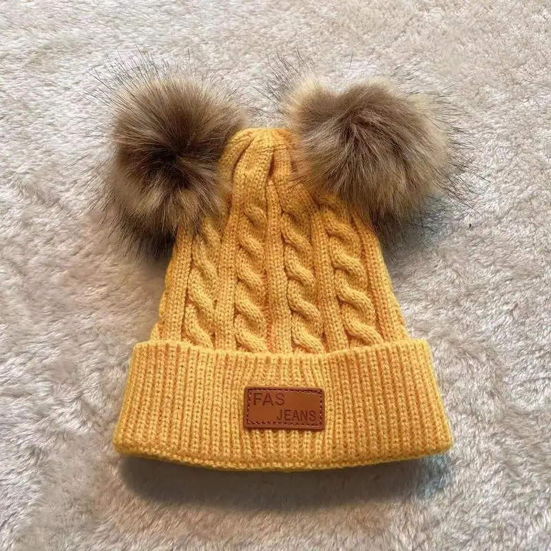 Toddler Girl Hat Pompom Toddler Beanies Knit Winter Hat Caps Comfortable Warm Stretchy Kids Beanie Hats For Boys Girls