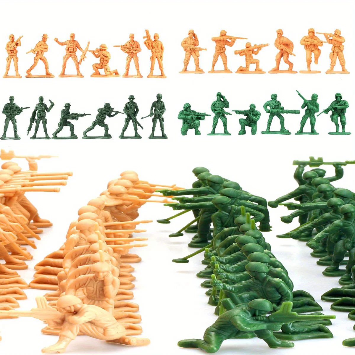 30 Stück Kunststoff Armee Männer Actionfiguren 12 verschiedene Posen Soldat Modell Set 1,97 Zoll Rot Grün Gelb Blau Armee Männer ZSY