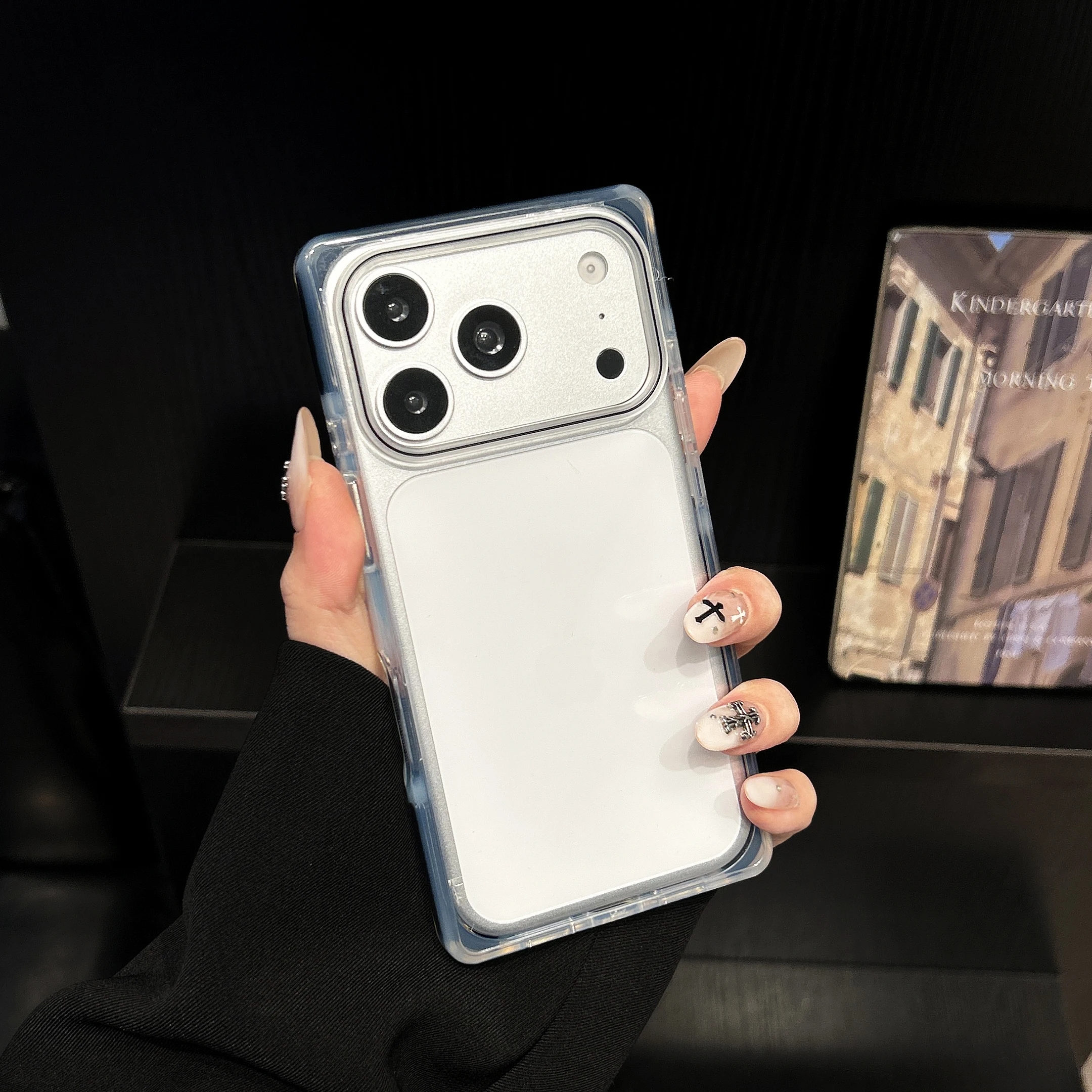 Elegant Clear Acrylic Anti-Yellowing Shockproof Phone Case with Soft TPU Frame