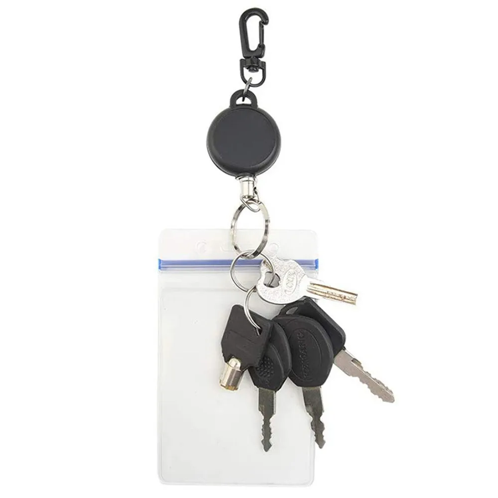Retractable Belt Rope Keychain Name Tag Holder Keyring Id Card Holder