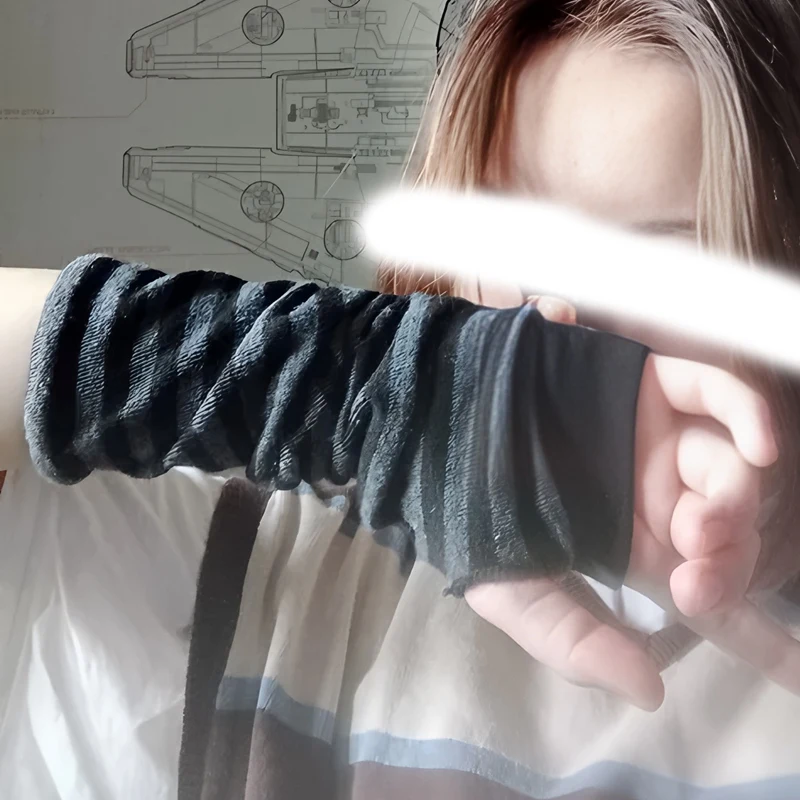 Y2K Elastic Outdoor Punk Long Fingerless Gloves Cuff For Women Men Hip-hop Glove Elbow Mittens Cool Stretch Winter Arm Warmer