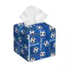 Custom Football Soccer Tissue Box Cover for Bathroom Toilet PU Leather Square Facial Tissue Box Holder 1