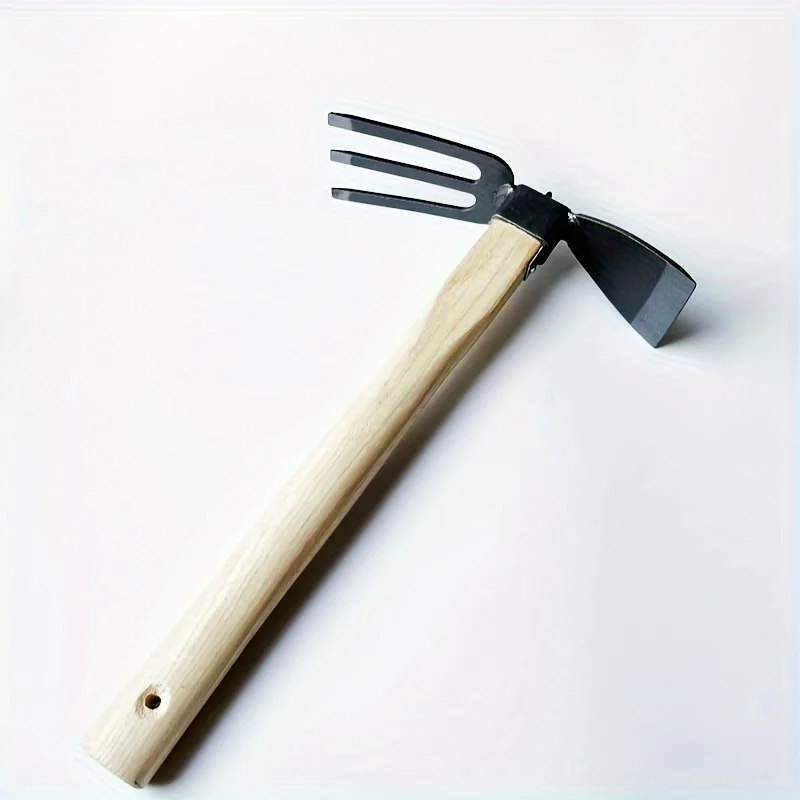 14.57" Metal Versatile Garden Hoe & Rake-Durable, Dual-Purpose Tool for Planting, Weeding, and Outdoor Gardening