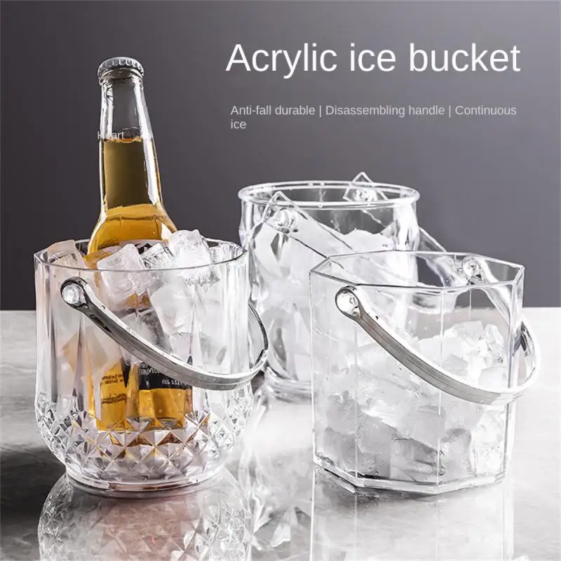Transparent Wine Ice Cooler For Party Home Whisky Ice Bucket Champagne Bucket Thermal Beer Bar Accessories