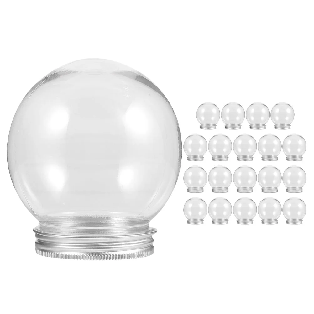 

20pcs Plastic Water Globes Clear Multi-use Plastic Fillable Balls Empty Snow Globes