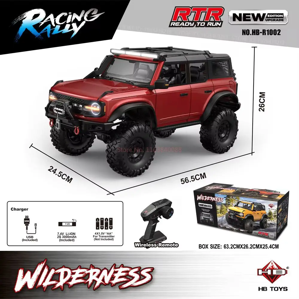 2025 HB-R100 Series RC Car New Upgrade Ford Bronco 1:10 Full Scale Model Climbing Car High Speed Off-Road Vehicle 5