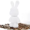 2 Pcs White Embryo Rabbit Piggy Bank Bunny Purse Coin Kids Cartoon Cute Vinyl Unfinished Child Toys 4