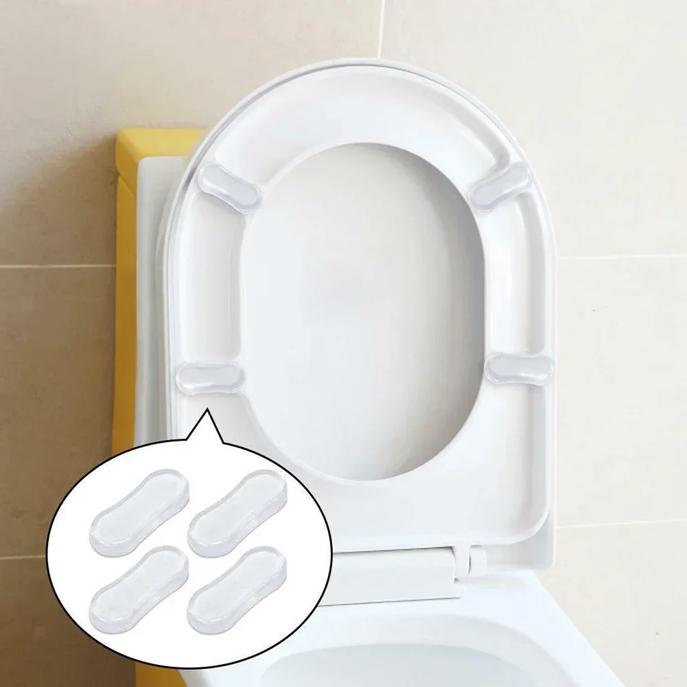 Toilet Seat Bumper Shockproof Pads Home Hygienic Replacement Parts Bathroom Universal Silicone Strong Adhesive Protective 4pcs