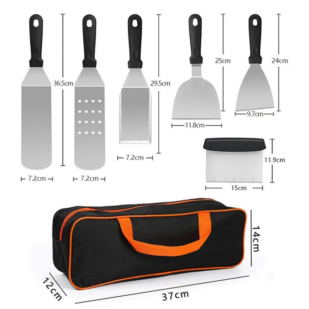 Grill Spatula Stainless Steel Bbq Tool Set 6