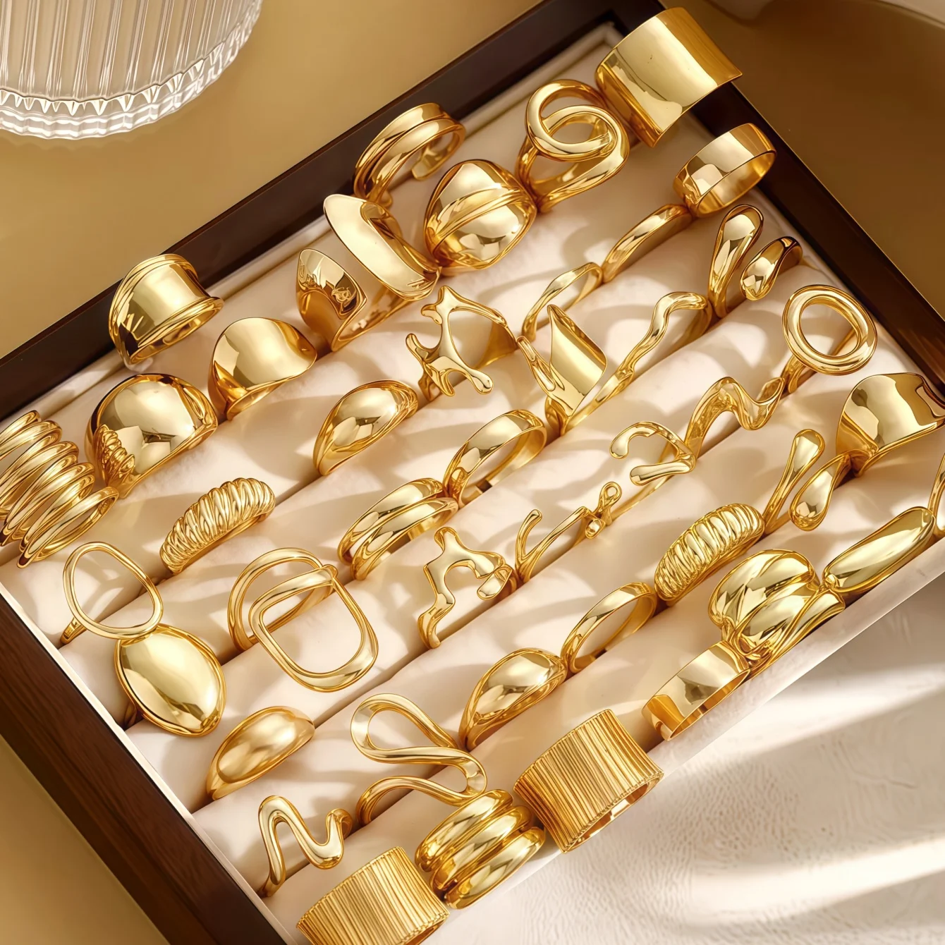 10/15/20/30Pieces Fashion Geometry Irregular Open Rings Set For Women Mix Style Simple Trendy Jewelry Party Gifts 1