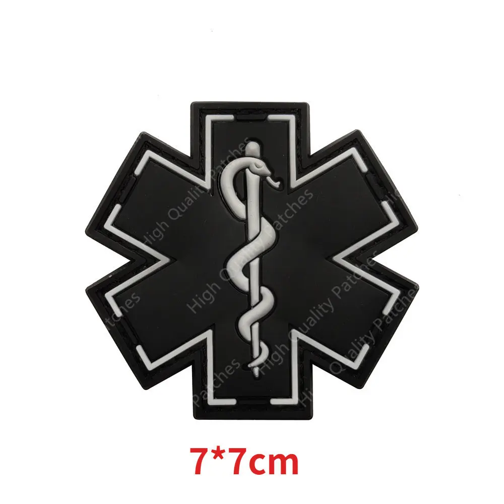 3D PVC Medical PARAMEDIC MED Patches IR Infrared Tactical Military MEDIC Rescue Combat Rubber Badge For Caps Backpack Sewing DIY