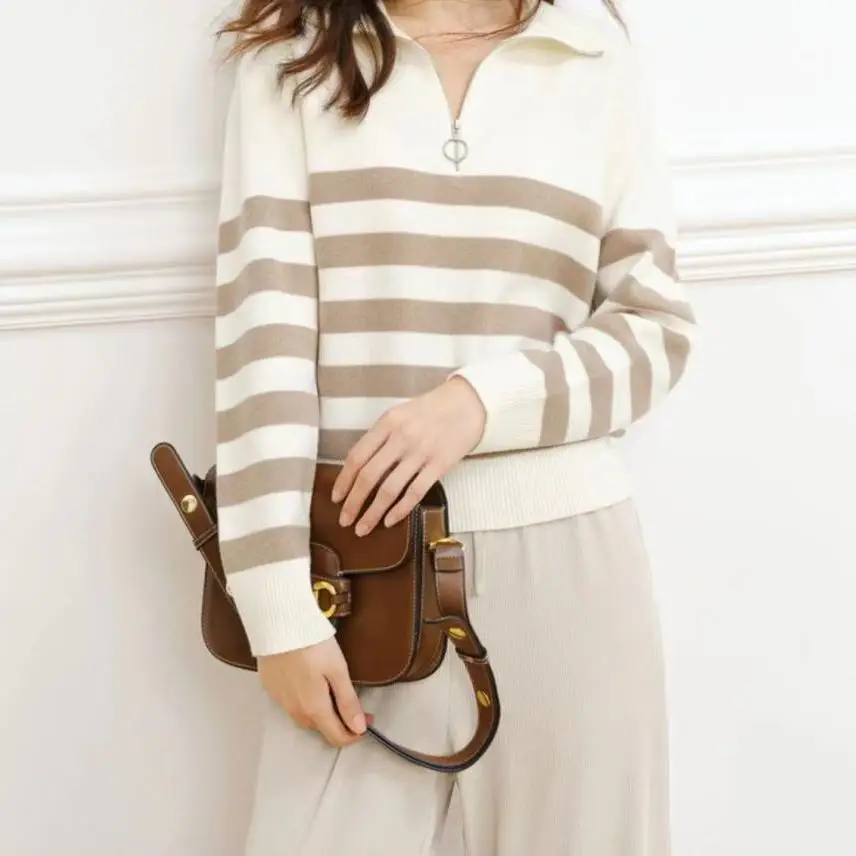 Pullover Striped Women Sweater Winter Sweater Korean Sweter Sweaters 2023 Long Sleeve Tops Knit Sweaters Vintage Pullover Women