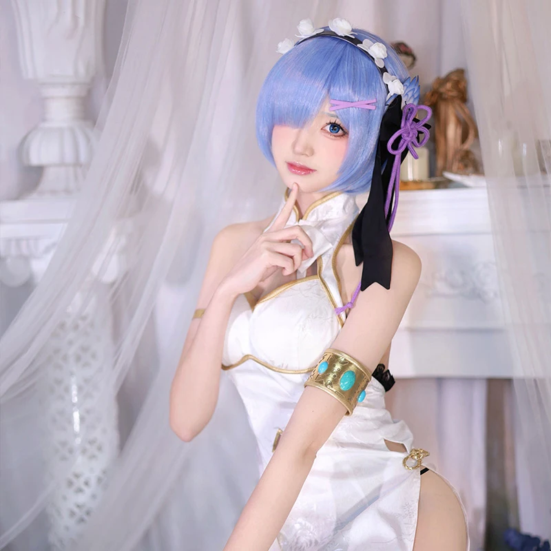 

Косплей Аниме персонажи Rem Cheongsam элегантное красивое платье Rem костюмы для косплея женское сексуальное платье