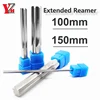 YZH 100mm 150mm Carbide Machine Reamer HRC50 Uncoated Straight Groove Tolerance H7 Harened Steel Metal Cutter CNC Turning Hole 1