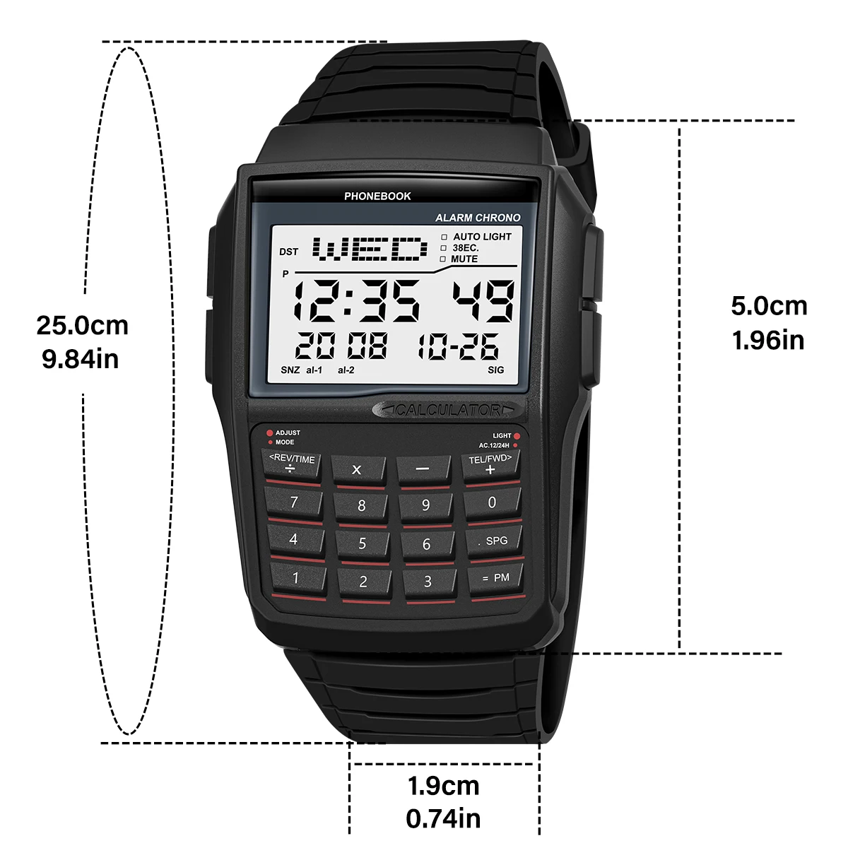 Computer Style Waterproof Watch Men's Top Luxury LED Electronic Watch Digital Sports Multifunction Calculator Watch 6