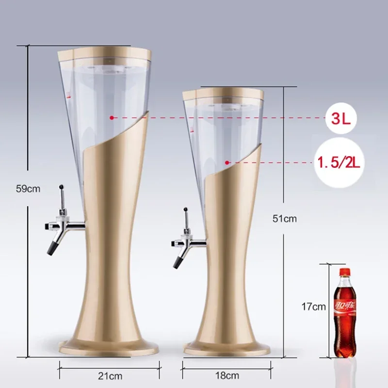 3 Liter Wine Cannon Wine Rack Beer Beverage Machine Cold Drink Machines Juice Container With Icicle Lights Party Bar Tools