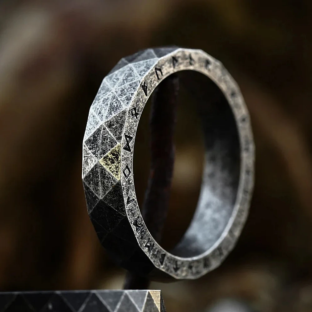 Nordic Retro Viking Rune Ring For Men Stainless Steel Viking Amulet Ring Simple Small Size Fashion Jewelry Gifts finger ring stainless steel ring