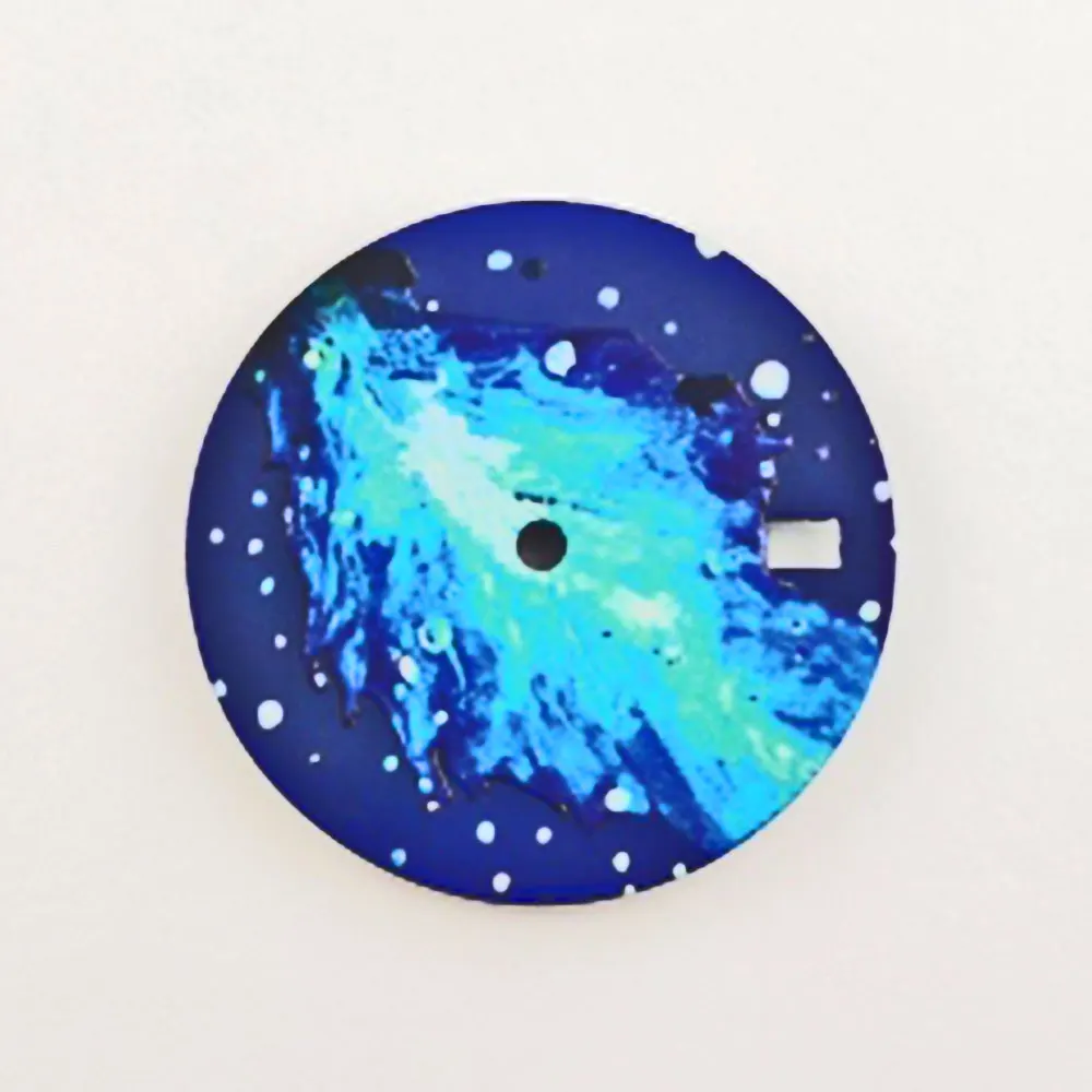 28.5mm Star Watch dial c3 Super Blue luminous forNH series 35 movement assembly blue red Single calendar watch accessories