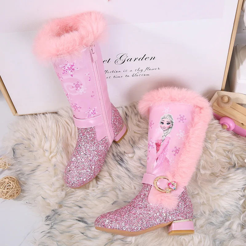 HOT Pink Disney Princess Boots Aliexpress Schuhe Elsa
