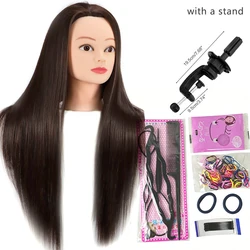 Professional 65cm Synthetic Hair Mannequin Head for Hairstyling and Hairdressing Training (Head B with stand)