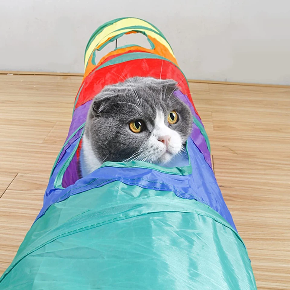 Practical Pet Cats Tunnel Toys Foldable Polyester ... - Grandado