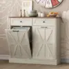Vabches Tilt Out Trash Cabinet Kitchen Trash Cabinet with 2 Drawers Island Counter Trash Bin Cabinet for 10 Gallon Garbage Can 1