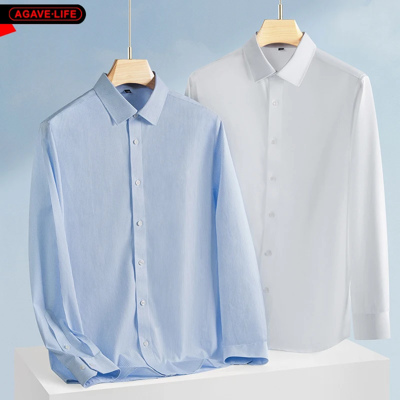 

Men's High-end Office Shirts 100% Cotton Shirt Business Professional Attire Work Clothes Men Comfortable Interview No-iron Shirt