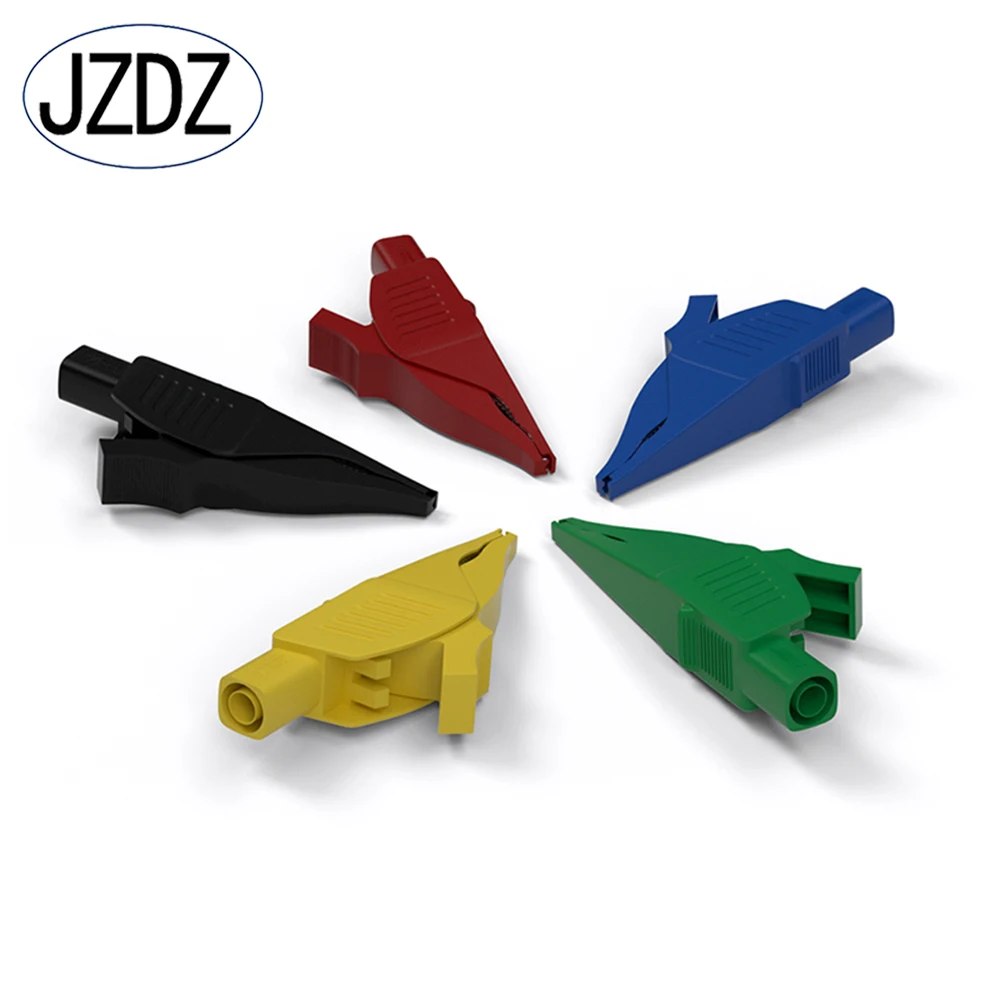 Alligator Clips JZDZ Heavy Duty Alligator Clips Full Insulated Safe Crocodile Clips with 4mm Banana Jack Socket for electrical Test J.60042