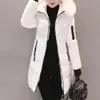 2024 New Winter Coat Women's Jacket Fur Neckline Long Basic Coats Thick Jackets Cotton Padded Outerwear Parkas Female Clothes 4