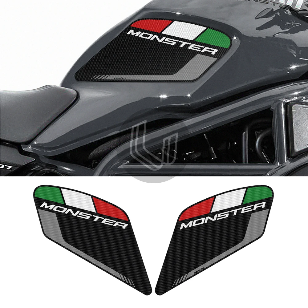 For Ducati Monster 797 821 1200 2017-2019 Motorcycle Anti-slip Side Tank Pad Protection Knee Grip Mat