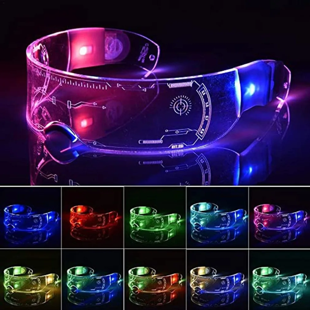 LED Luminous Glasses Colorful LED Glasses EL Wire Neon Light Up Visor  Eyeglasses Bar Party EyeWare For Halloween Christmas Party - AliExpress