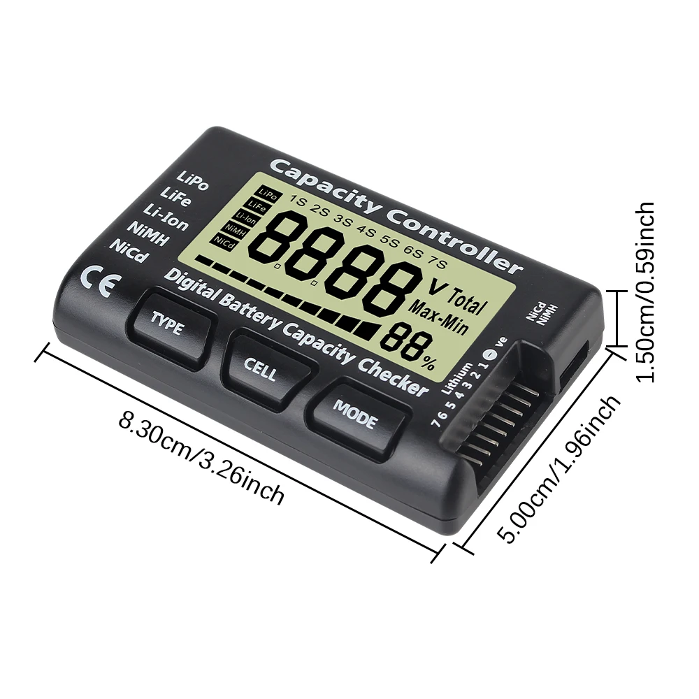 CellMeter 7 Controllo capacità tensione batteria RC Auto Barche Tester batteria di alimentazione per batterie Li-ion LiFe Nimh Nicd Lipo 1-7S - Image 2