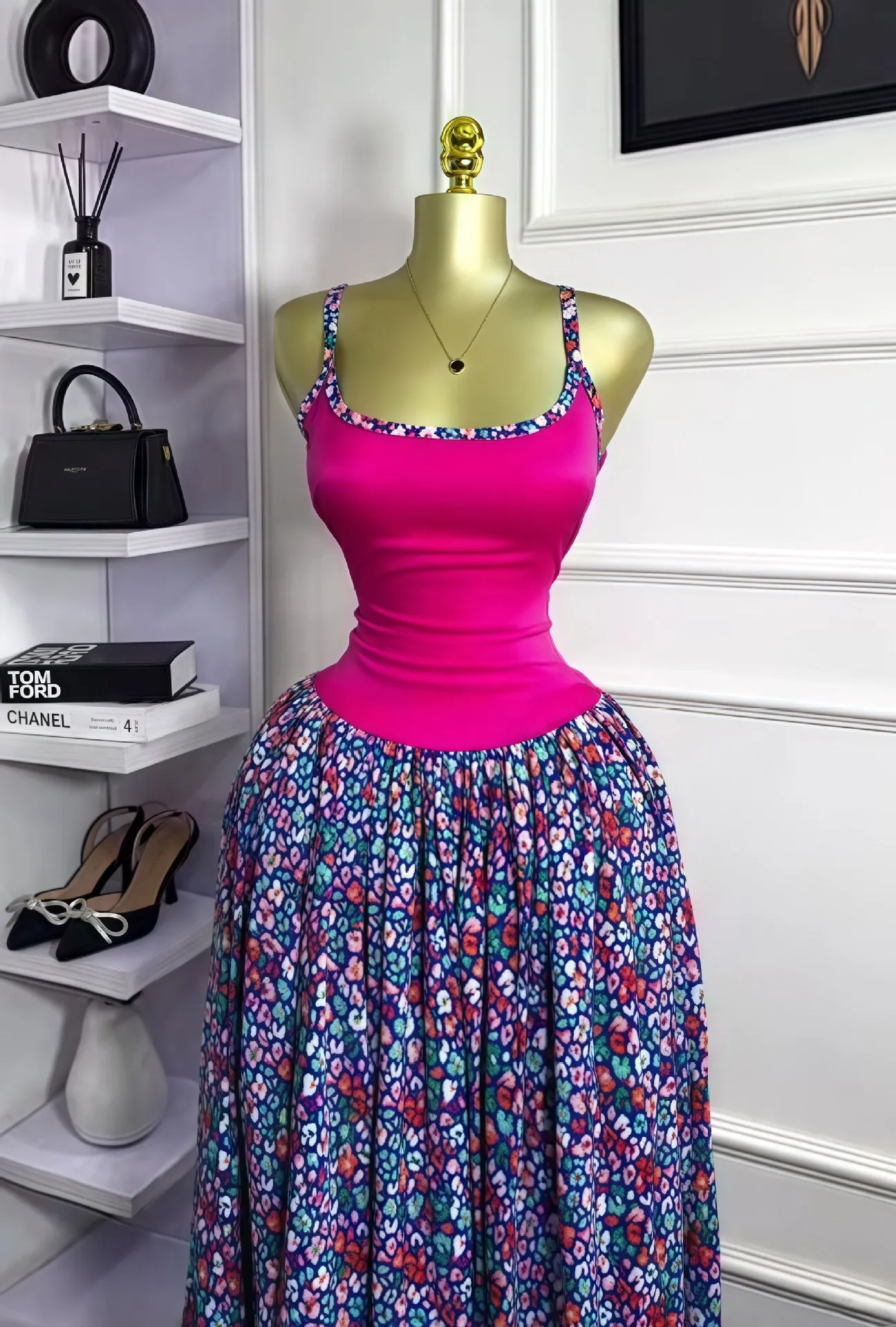 CM.YAYA Women Floral Printed Patchwork Strap Tank Maxi Long Dress 2025 Summer Beach Birthday Sexy Club Party Evening Dresses