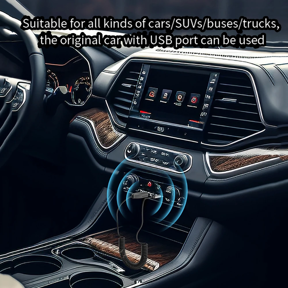 Bluetooth 5.4 Aux Adapter Wireless Car Bluetooth Receiver USB to 3.5mm Jack Audio Music Adapter Mic Handsfree For Car Speaker