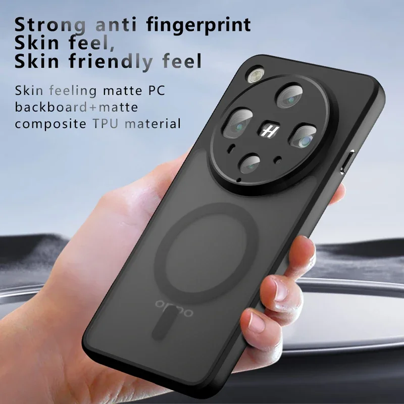 Shockproof Magnetic Matte Phone Case – Anti-Fingerprint Translucent Back Cover with Durable TPU Frame