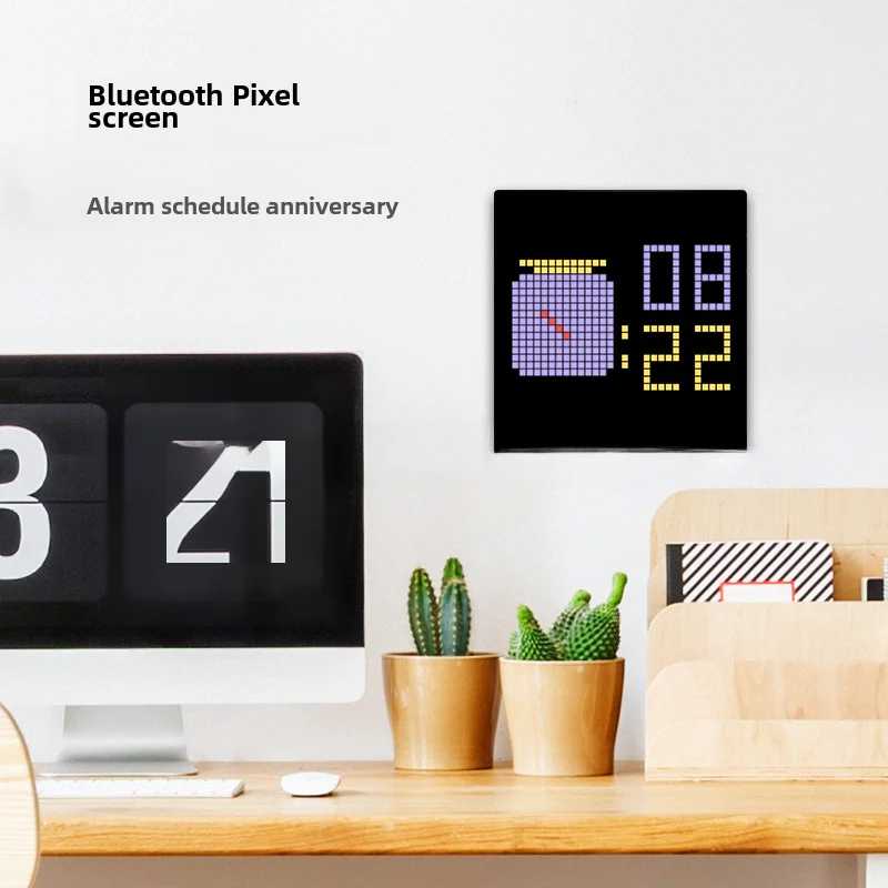 신상 LED 픽셀 스크린, 블루투스 픽셀 스크린, DIY 휴일 선물 테이블 사진 프레임, 벽 펜던트 분위기 픽셀 스크린