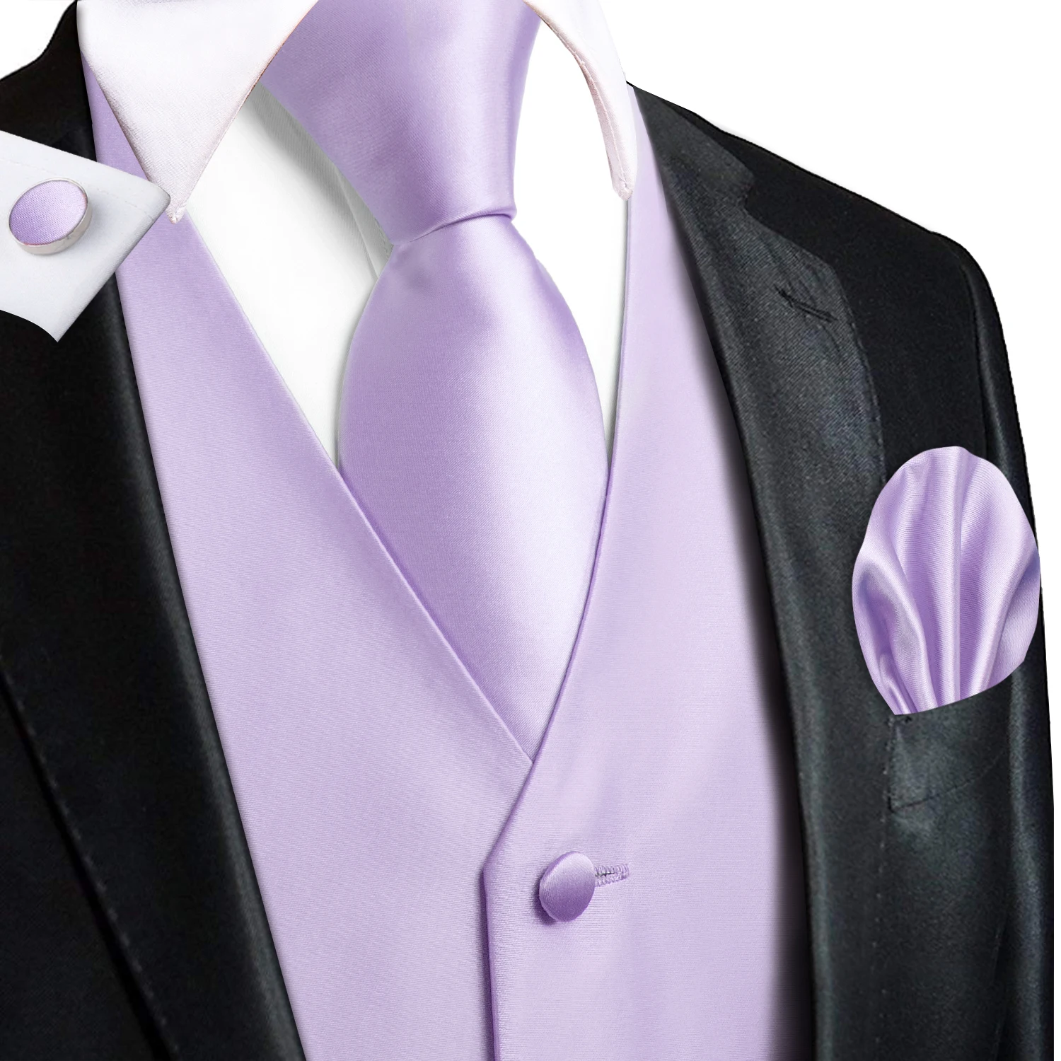 Traje Morado Oscuro Chaleco Morado Hombre Hi-Tie-Chaleco De Traje