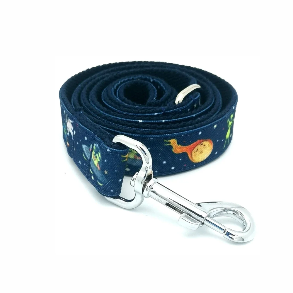 Personalized Pet Collar Space Rocket Durable Puppy Name ID Tag Adjustable Monster Alien Basic Dog Collars Leash dog collar
