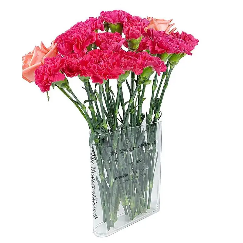 Creative Book Flower Vase Acrylic Flower Vase Plant Vases Decorative Modern Decorative Bottles For Wedding Gift Home Decor 3
