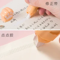 2 In 1 Correction Tape with Dot Glue Cute Cat Paw Kawaii 3M Glue Tape Novelty Correction Student Gifts School Office Supplies 2