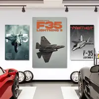 ⁦لوح قماشية جدارية فاخرة لطائرة F-35 المقاتلة | Luxury F-35 Fighter Canvas Wall Art Poster⁩ - الصورة ⁦3⁩
