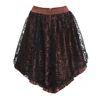 Plus Size Brown/Black Women's Victorian Asymmetrical Gothic Steampunk Corset Skirt With Back Zip 3