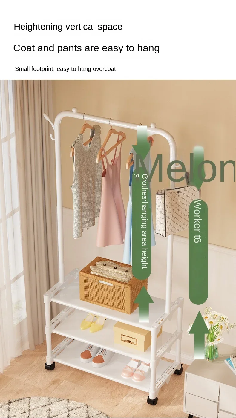 Metal Single Row Balcony Coat Rack Black Coat Garments Rack