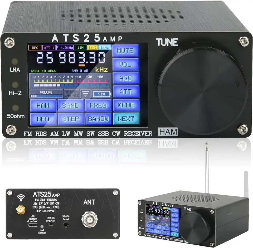 ポータブル全帯域無線受信機,si4732 ATS25-AMP,v4.17,fm,am,ssb,digi