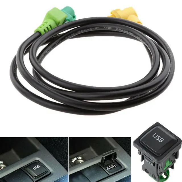 Fydun Lot de 10 câbles pour prise USB de voiture VW - Pour prise d'entrée  auxiliaire - OE 5KD035724 - Adaptateur d'interface musicale pour RCD310 //R