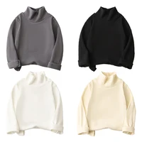 Cozy Unisex Children Long Sleeve T Shirt with Half High Collar Solid Color Base Layer Versatile Suitable Layering Chilly Seasons 1